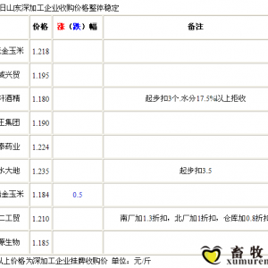 9月13日山東深加工企業(yè)收購價格整體穩(wěn)定